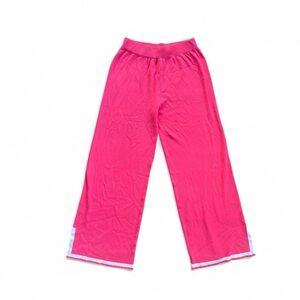 Hot Pink Wide Leg Knit Pants – Y2K Lounge Vibes – Size S  Bright bubblegum pink